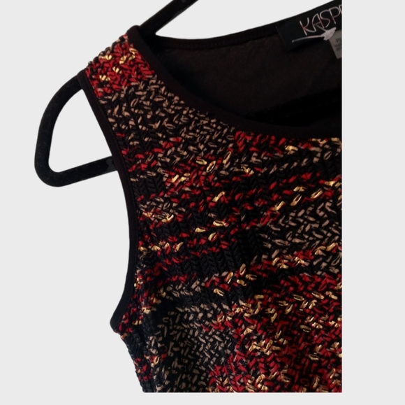 Kasper Women's Sleeveless Top/ Shirt Black/ Red/ Gold Color PS Size - Picture 6 of 10